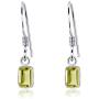 Yellow Lemon Quartz 1.02 Ct Octagon 925 Sterling Silver Dangle Earrings Christmas Gifts For Women By Orchid Jewelry