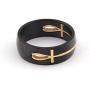 Gungneer Mens Stainless Steel Black Hollow Removable Ankh Cross Ring Key of Life Symbol of Protection Amulet Jewelry