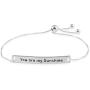 Shop LC Delivering Joy 925 Sterling Silver You are my Sunshine Tag Adjustable Bolo Bracelet