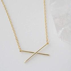 HONEYCAT X Bar Necklace in Gold, Rose Gold, or Silver | Minimalist, Delicate Jewelry