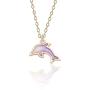 Cute Alloy Dolphin Pendant Necklace Marine Animals Colored Fish Jewelry for Women,Party Favors and Stocking Stuffers for Girl