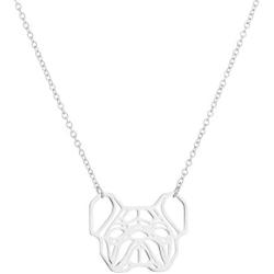 Daisies French Bulldog Necklace Geometric Origami Dog Unique Pendants Necklaces Women Animal Jewelry