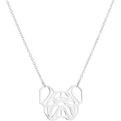 Daisies French Bulldog Necklace Geometric Origami Dog Unique Pendants Necklaces Women Animal Jewelry