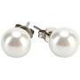 LEILE 8mm 18inch White Double row Faux Pearls Necklace Earring Jewelry Set for Women Girls