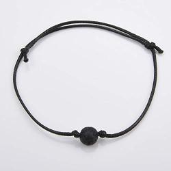 TseanYi Lava Rock Bracelet Black Leather Rope Bracelet Boho Unisex Hand Chain Bracelets Jewelry Gifts for Everyone