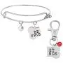 4EAELove Best Friend Bone Necklace Matching Bone BFF Engraved Keychain Collar Dog Human Jewelry Set Pet Lover Gift Rose Gold Plated Stainless Steel