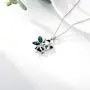 AOBOCO Sterling Silver Cute Animal Heart Pendant Necklace for Women Teen Girls, Embellished with Crystals from Austria