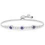 INSPIRED BY YOU. Sterling Silver Laboratory Created Opal and Cubic Zirconia Adjustable Tennis Style Bridal Bracelet for Women