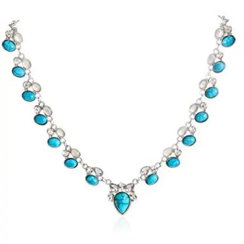 Relbcy Boho Turquoise Necklaces Summer Beach Necklace Chain Fashion Jewelry Accessories for Women and Girls Relbcy Boho Turquoise Necklaces Summer Beach Necklace Chain Fashion Jewelry Accessories for Women and Girls