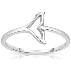 Unique Royal Jewelry 925 Solid Sterling Silver Ocean Orca (Killer Whale) Tail Designer Ring.