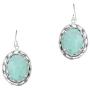 PZ Paz Creations 925 Sterling Silver Dangle Earring For Women Girls | Roman Glass Oval-Shapped Leaf Design | Hypoallergenic For Pierced Ears