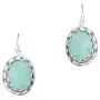 PZ Paz Creations 925 Sterling Silver Dangle Earring For Women Girls | Roman Glass Oval-Shapped Leaf Design | Hypoallergenic For Pierced Ears