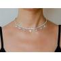 LAVLA Dainty Butterfly Choker Necklace - Gold/Rose Gold/Silver Plated 3mm Bling Iced Out Cubic Zirconia Tennis Chain With Butterfly Charm/Square CZ 14inch+2inch