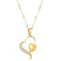 14k Yellow Gold Diamond Heart Pendant Necklace for Women, Fine Anniversary Jewelry for Wife/Girlfriend, Love Gifts for Her (0.1ct), 16+1+1 Inch