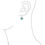Bali Style Stabilized Turquoise Heart Shape Fish Hook Drop Earrings For Women Scroll Filigree 925 Sterling Silver