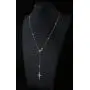 Lariat Necklace S925 Sterling Silver Infinity Cross Y Necklace Religious Necklace Jewelry Inspirational Gift Chain Adjustable for Women