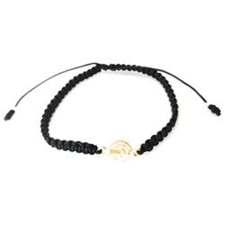 St Benedict Goldtone Medal String Macrame Bracelet, Assorted Colors