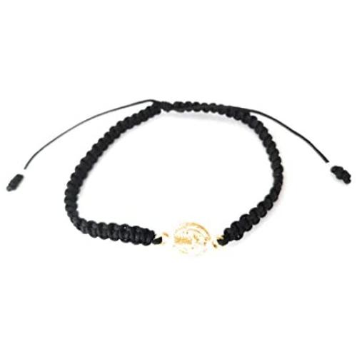 St Benedict Goldtone Medal String Macrame Bracelet, Assorted Colors