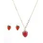 Red Dripping Oil Cute Strawberry Earrings Necklace Set for Girls Sweet Small Fresh Fruit Strawberry Pendant Necklace Stud Earrings for Women Red Dripping Oil Cute Strawberry Earrings Necklace Set for Girls Sweet Small Fresh Fruit Strawberry Pendant Necklace Stud Earrings for Women