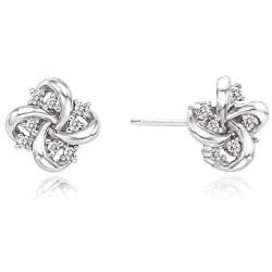 J.RAHEL 925 Sterling Silver Cubic Zirconia Flower Knot Jewelry for Women