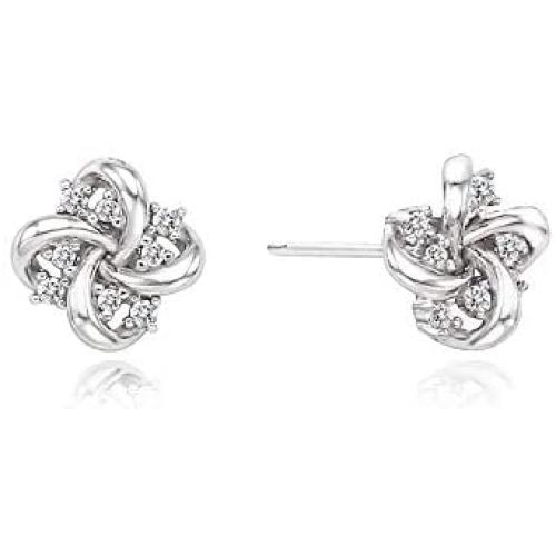J.RAHEL 925 Sterling Silver Cubic Zirconia Flower Knot Jewelry for Women