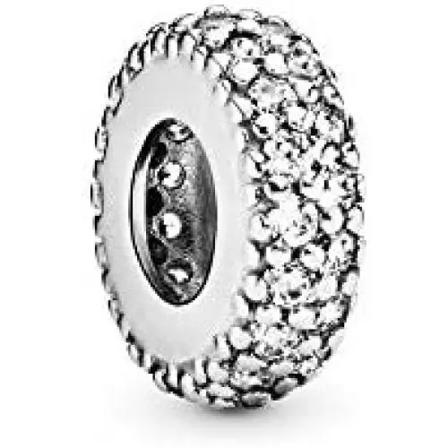 Pandora Jewelry Clear Sparkle Spacer Cubic Zirconia Charm in Sterling Silver Pandora Jewelry Clear Sparkle Spacer Cubic Zirconia Charm in Sterling Silver