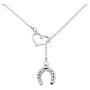 AKTAP Simple Lucky Horseshoe Lariat Y Necklace Stirrup Necklace Love Heart Pendant Necklace Gift for Women Girls