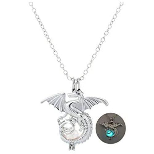 ZMJK Luminous Dragon Pendant Necklace Jewelry Fluorescent Flying Dragon Necklace for Woman Girl