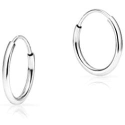 SOLIDGOLD - 14K Endless Gold 10-20mm Infinity Hoop Sleeper Earrings | Yellow, Rose & White Gold