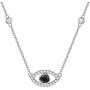FANCIME Sterling Silver Evil Eye Necklace Evil Eye Bracelet Cubic Zirconia Simulated Diamond Pendant Necklace Yom Kippur Gifts Danity Fine Jewelry for Women Girls
