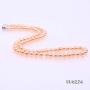 JYX Pearl Pink Pearl Necklace Set AA+ 6-7mm Natural Freshwater Cultured Pearl Necklace Bracelet and Earrings Set for Women