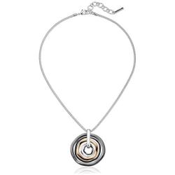 Nine West ''Classics'' Tri-Tone Orbital Pendant Necklace, 16'' + 2'' extender