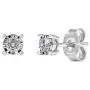 1/20 CT.TDW. Round-cut Diamond Solitaire Stud Earrings with Silver Rhodium 1/20 CT.TDW. Round-cut Diamond Solitaire Stud Earrings with Silver Rhodium