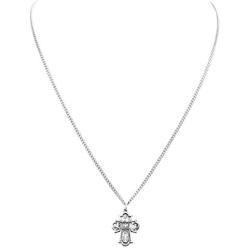 Rosemarie Collections Small Religious Four Way Cross Pendant Necklace 18''