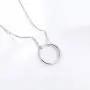 Ladytree S925 Sterling Silver Dainty Simple Circle Pendant Eternity Necklace,Rolo Chain,18+2 Ladytree S925 Sterling Silver Dainty Simple Circle Pendant Eternity Necklace,Rolo Chain,18+2
