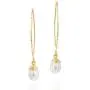 14k Gold-Filled Hand Wrapped Teardrop Cultured Pearl Long Wire Threader Earrings Bridal Wedding Jewelry 14k Gold-Filled Hand Wrapped Teardrop Cultured Pearl Long Wire Threader Earrings Bridal Wedding Jewelry