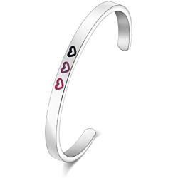 CENWA BiSexual Jewelry Bi Pride Heart Cuff Bracelet Bi Pride Jewelry Bisexual Gift Queer Pride Gifts