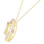 Round Cut White Natural Diamond Accent Two Tone Pig Pendant in 14K Gold Over Sterling Silver