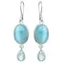 2'' Larimar Blue Topaz 925 Solid Sterling Silver Teardrop Dangle Earrings 2'' Larimar Blue Topaz 925 Solid Sterling Silver Teardrop Dangle Earrings