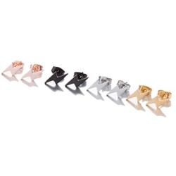 Stainless Steel Simple Punk Lightning Bolt Flash Thunder Button Stud Earrings Women Mens Cool Party Jewelry