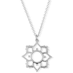 Boma Jewelry Sterling Silver Lotus Pendant Necklace, 18 Inches