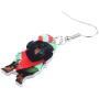 NEWEI Acrylic Christmas Dachshund Dog Earrings For Women Kids Drop Dangle Unique Animal Pet Charm Jewelry Accessories