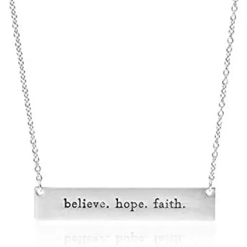 RIAH FASHION Simple Message Horizontal Bar Pendant Necklace - Inspirational Christian Religious Engraved Plate Delicate Chain Amazing Grace, Hope, Faith, Blessed RIAH FASHION Simple Message Horizontal Bar Pendant Necklace - Inspirational Christian Religious Engraved Plate Delicate Chain Amazing Grace, Hope, Faith, Blessed