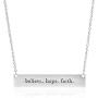 RIAH FASHION Simple Message Horizontal Bar Pendant Necklace - Inspirational Christian Religious Engraved Plate Delicate Chain Amazing Grace, Hope, Faith, Blessed