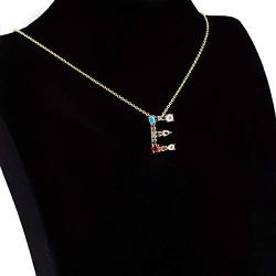 Kebaner Pink Crystal Flower 26 Letter Initial Alphabet Pendant Necklace Fashion Jewelry Gifts for Women