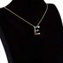 Kebaner Pink Crystal Flower 26 Letter Initial Alphabet Pendant Necklace Fashion Jewelry Gifts for Women