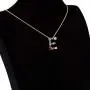 Kebaner Pink Crystal Flower 26 Letter Initial Alphabet Pendant Necklace Fashion Jewelry Gifts for Women