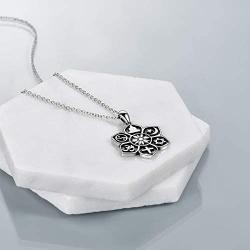 YAFEINI Buddha Lotus Necklace Sterling Silver Lotus Flower Pendant Necklace Cross Yoga Spiritual Jewelry Gifts for Women