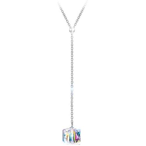 LADY COLOUR Jewelry Gifts for Mom, A Little Romance Series 925 Sterling Silver Dangle Earrings / Choker Necklace, Crystals Hypoallergenic Jewelry, Birthday Gifts for Her