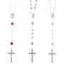 Rosary Beads Catholic, Confirmation Gifts for Teenage Girl, Rosary Necklace, Artificial Pearls and Polymer Clay Rose Necklace Jewelry, Silver Alloy Cross Necklace for Women, YWLI